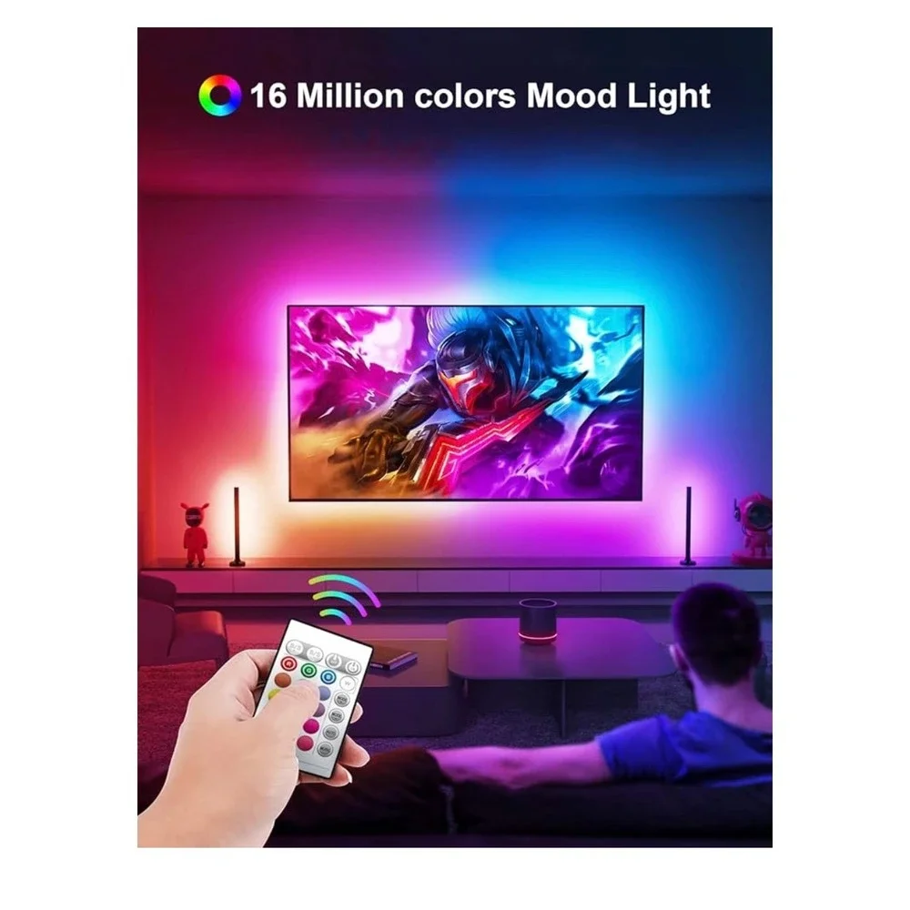 LED‎ Strip Lights TV Backlight 16.4ft USB Mood Lighting App Remote Control